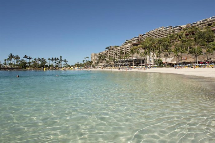 Archivo - Playa de Anfi, en Mogán (Gran Canaria)