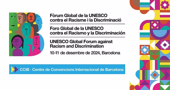 Cartel del 4 Foro Global de la Unesco contra el Racismo y la Discriminación