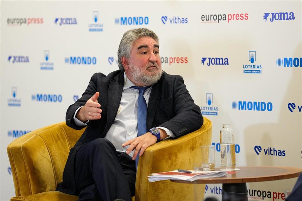 Archivo - Jose Manuel Rodriguez Uribes, President of Superior Sports Council CSD, attends during the Desayunos Deportivos Europa Press Jose Manuel Rodriguez Uribes celebrated at NH Eurobuilding Hotel on October 23, 2024, in Madrid, Spain.