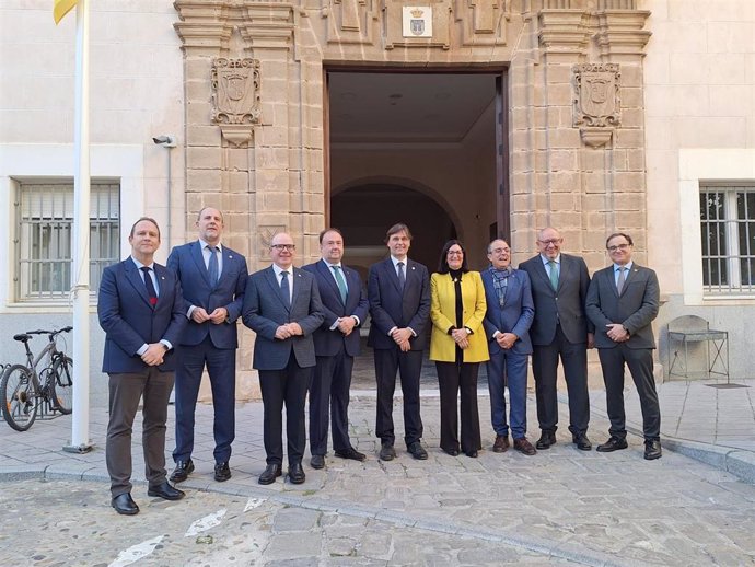 Los rectores de las universidades públicas andaluzas tras una reunión mantenida en la Universidad de Cádiz.