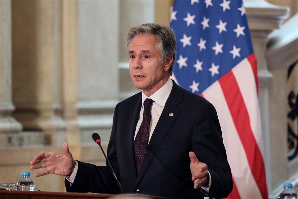 Archivo - El secretario de Estado de EEUU, Antony Blinken, durante una rueda de prensa (archivo)
