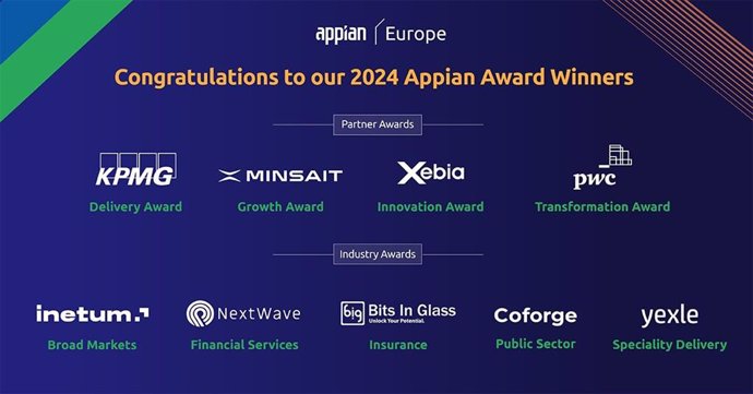 Appian Announces 2024 Partner Award Winners at Appian Europe