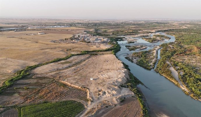 Vista aérea de la exposición de 2023 en el Área I en Shakhi Kora.