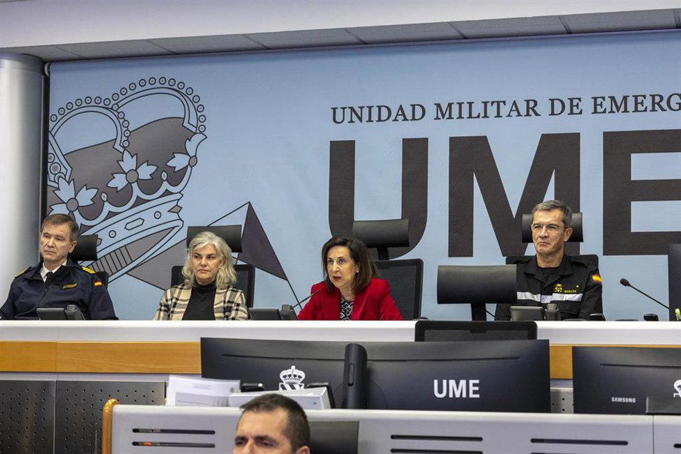 La Ministra De Defensa, Margarita Robles, En La Reunión De La UME De Coordinación De Los Trabajos Realizados Con Motivo De La DANA.