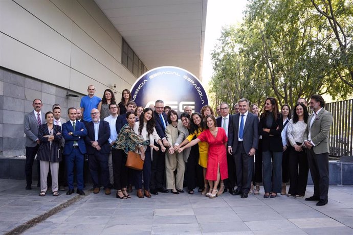 Archivo - Presentación del logotipo de la Agencia Espacial Española en el edificio CREA de San Jerónimo