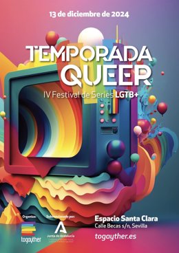 Cartel de la IV Edición del Festival de Series LGTB+ 'Temporada Queer', que se celebra el  13 de diciembre en Sevilla.