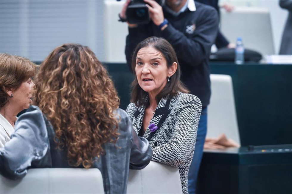 La portavoz del PSOE en el Ayuntamiento, Reyes Maroto, durante un pleno del Ayuntamiento de Madrid 