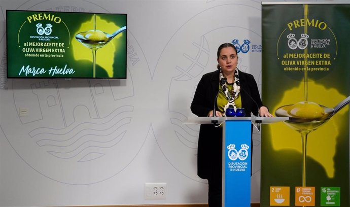 La diputada de Agricultura y Marca Huelva, Patricia Millán, en rueda de prensa.