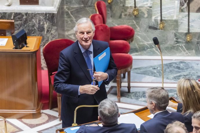 Michel Barnier, primer ministro de Francia, en la Asamblea Nacional