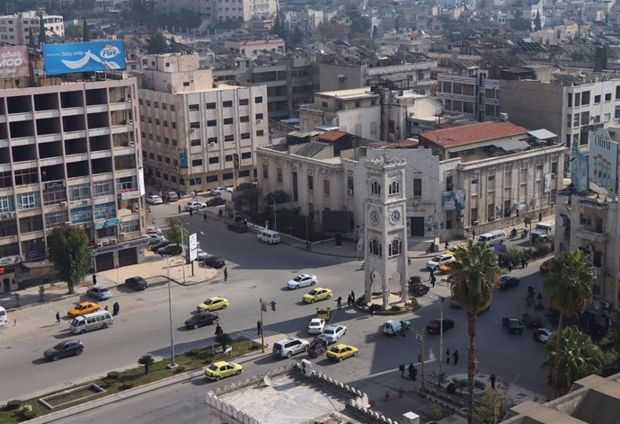 Fotografía de archivo de una vista general de parte de la ciudad de Hama, en Siria