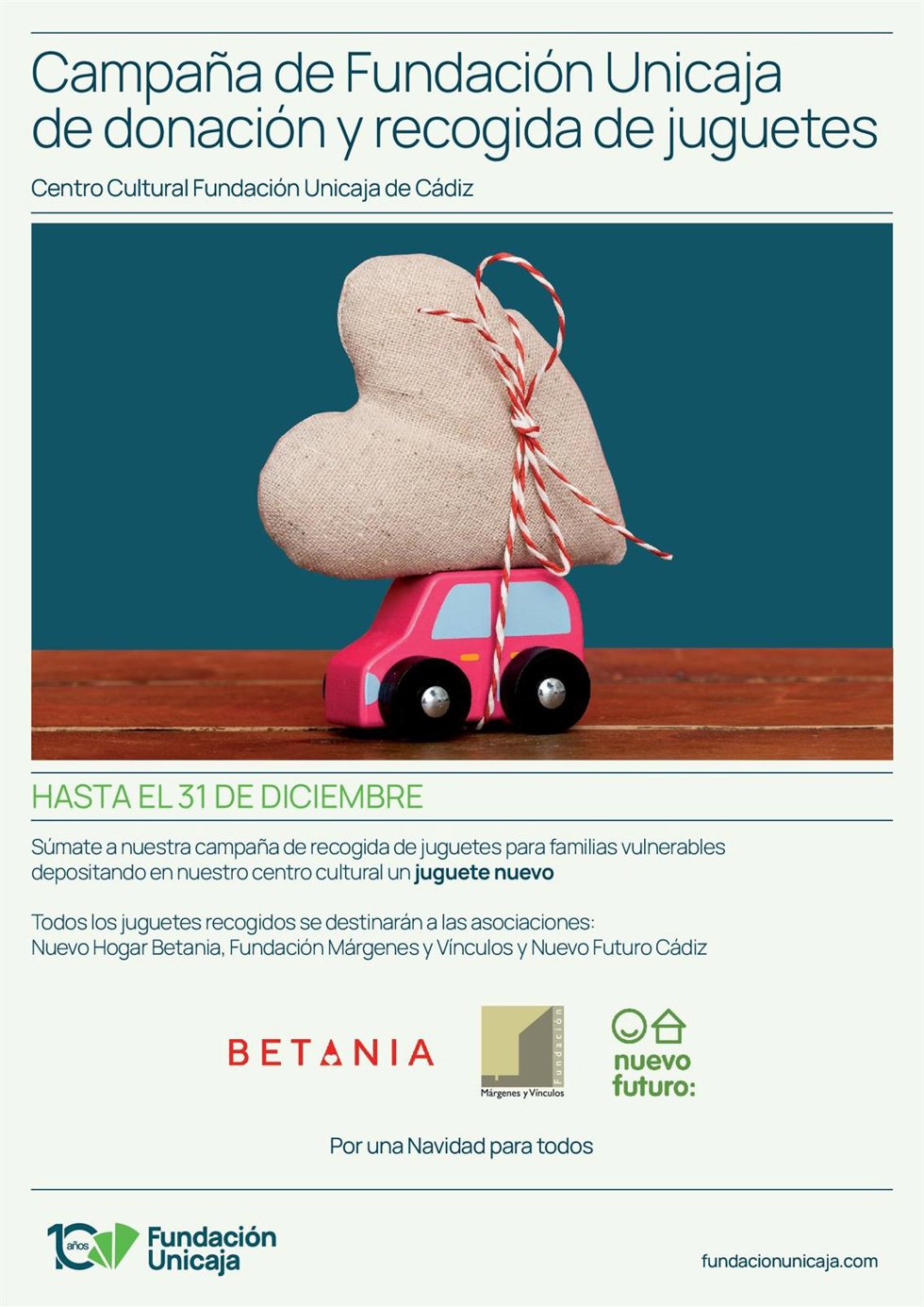 Campaña de recogida de juguetes nuevos de Fundación Unicaja en Cádiz