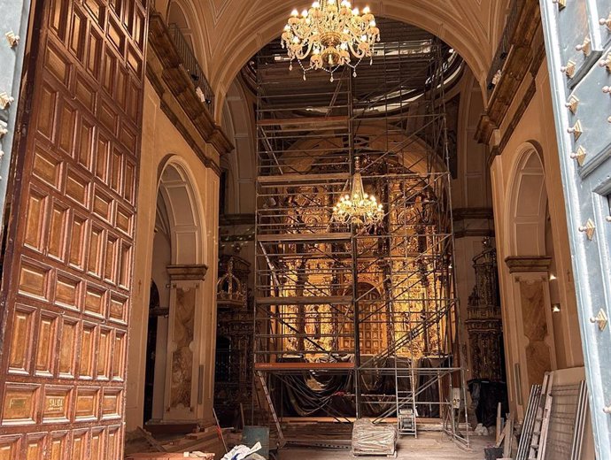 Avance de las obras en la iglesia de la Vera Cruz, en Valladolid.