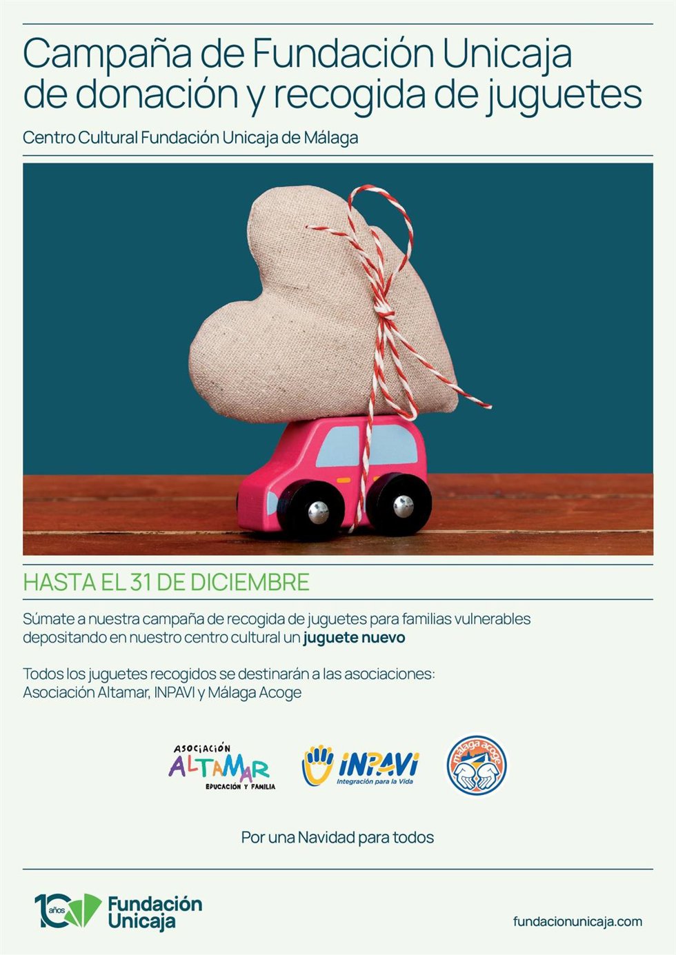 Cartel de la campaña de recogida de juguetes.