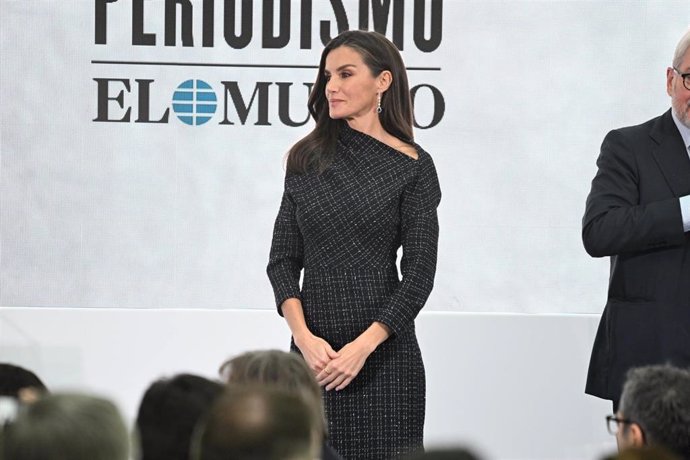 La Reina durante la conmemorativa del 35º aniversario de 'El Mundo' y entrega de la XXII edición de los Premios Internacionales de 'El Mundo', a 05 de diciembre de 2024, en Madrid (España).