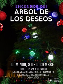 El encendido del Árbol de los Deseos prende la mecha de la Navidad en Iruña de Oca