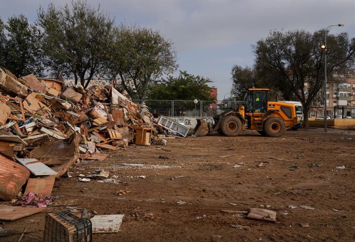 Imatge d'una zona de la pedania de Castellar, a la ciutat de Valncia, després de la dana. 