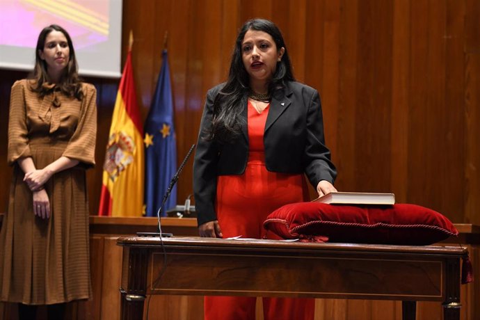 Archivo - Imagen de archivo de la directora general del Injuve, Margarita Guerrero, durante su toma posesión del cargo en el Ministerio de Juventud e Infancia