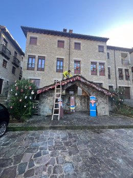 Montaje de 'Una Navidad de cuento', en Sos del Rey Católico.