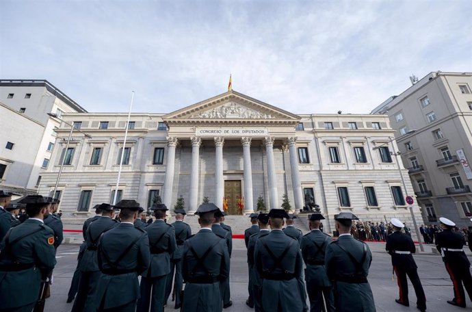 Desfile previo al acto institucional por el Día de la Constitución, en el Congreso de los Diputados, a 6 de diciembre de 2024, en Madrid (España).