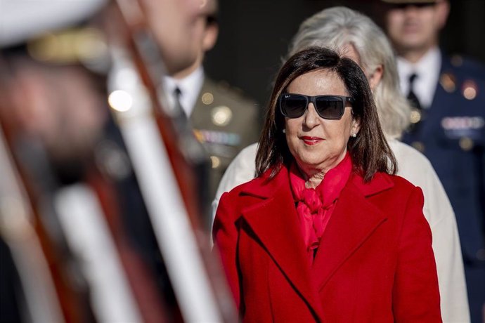 La ministra de Defensa, Margarita Robles, preside los actos de conmemoración del XXV aniversario del empleo de cabo mayor,  en la Base Aérea de Cuatro Vientos, a 5 de diciembre de 2024, en Madrid (España).