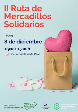 Cartel del mercadillo solidario que abre la segunda ruta.