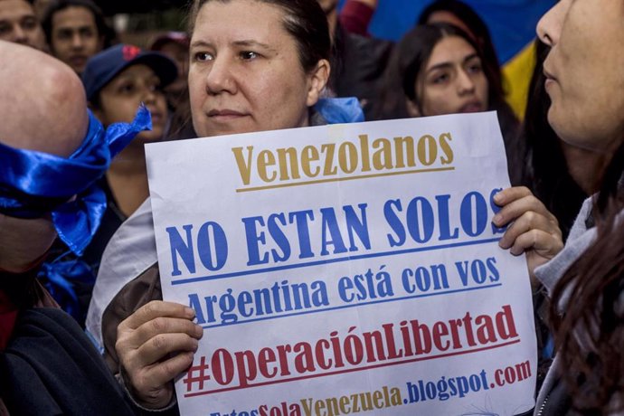 Archivo - Protestas de la oposición venezolana en Buenos Aires (Argentina) 