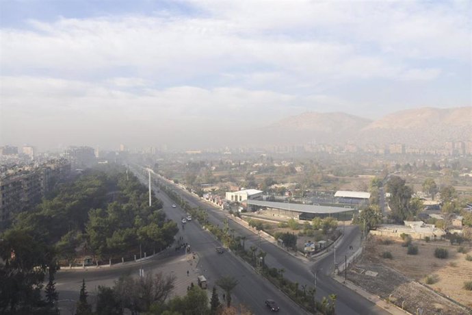 Vista aérea de la capital de Siria, Damasco