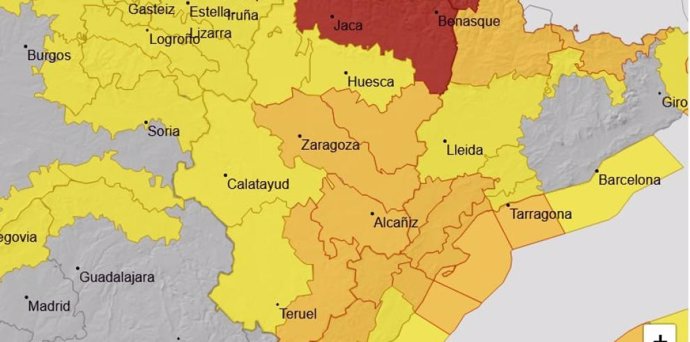 Mapa de Aemet con las previsiones para este domingo 8 de diciembre.