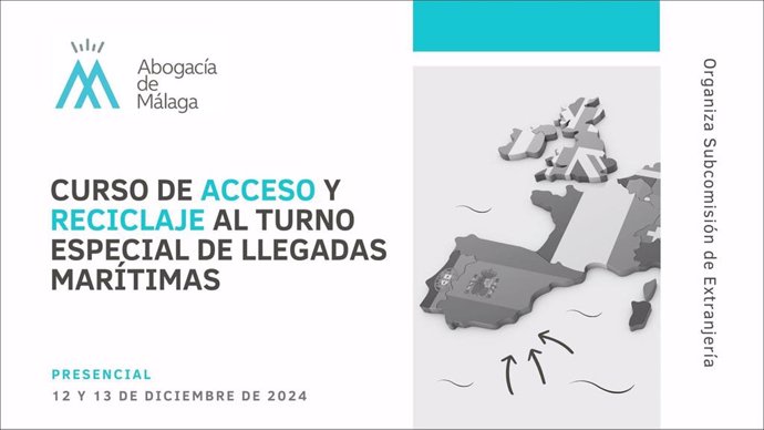 Abogacía de Málaga organiza un curso para acceso y reciclaje al turno especial de llegadas de migrantes.