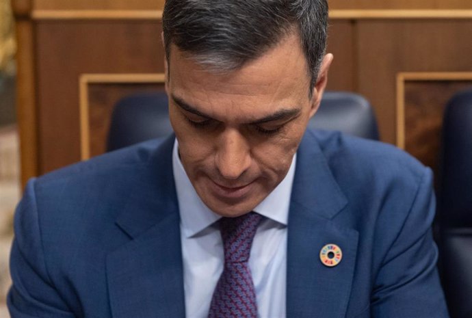 El presidente del Gobierno, Pedro Sánchez, durante una sesión plenaria