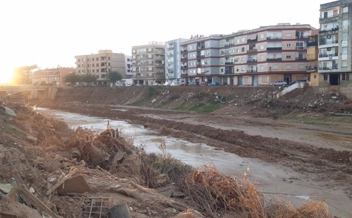 El barranco del Poyo a su paso por Paiporta (Valencia)