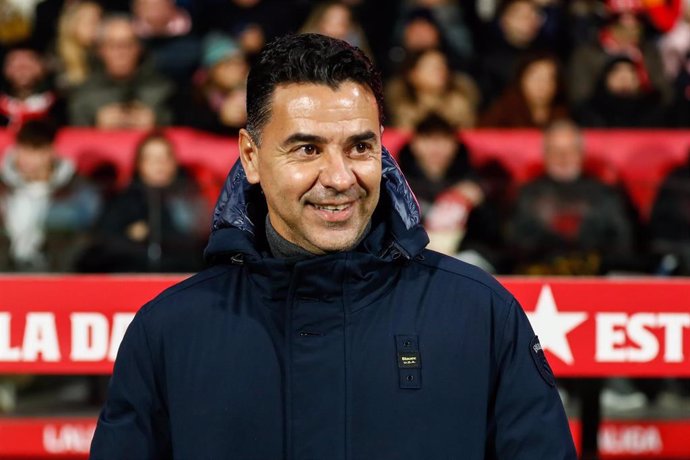 Miguel Angel "Michel" Sanchez, head coach of Girona FC, looks on during the Spanish league, La Liga EA Sports, football match played between Girona FC and Real Madrid at Estadio de Montilivi on December 7, 2024 in Girona, Spain.