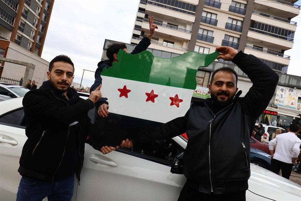 December 8, 2024, Ankara, Turkiye: Syrian nationals who took shelter in Türkiye after fleeing the regime attacks in their country, celebrated on Sunday the apparent end of Assad as anti-regime forces captured Damascus, in Ankara, Turkey, on 8 December 2