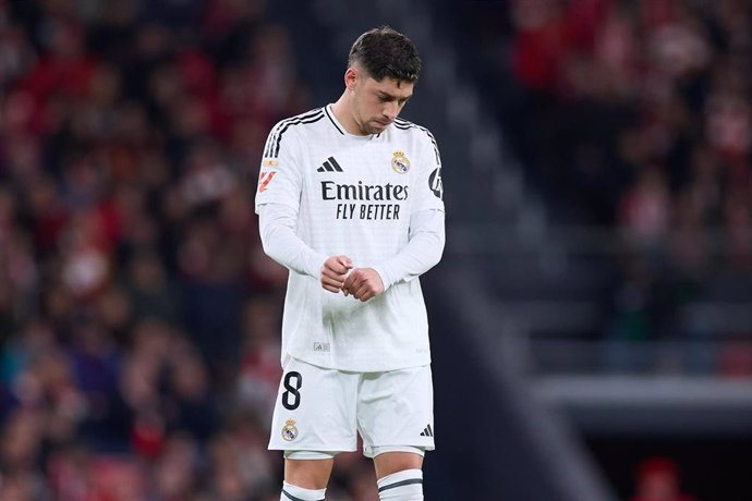 Fede Valverde durante un partido del Real Madrid