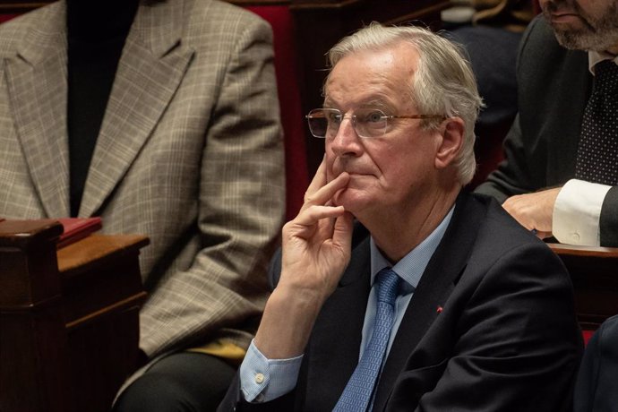 El primer ministro francés en funciones, Michel Barnier, durante la moción de censura de la semana pasada.