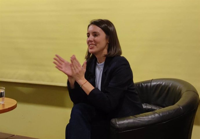 La eurodiputada y exministra de Igualdad Irene Montero en un acto de presentación de su libro ‘Algo habremos hecho’ en Barcelona