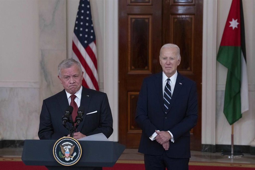 Archivo - El rey de Jordania, Abdallá II, y el presidente de EEUU, Joe Biden