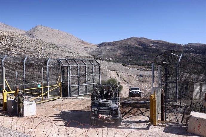 GOLAN HEIGHTS, Dec. 9, 2024  -- Israeli troops are seen near the buffer zone in the Golan Heights, on Dec. 9, 2024. The Israeli army has seized control of areas near the border and struck strategic weapons in Syria as of Monday, according to Syrian and Is