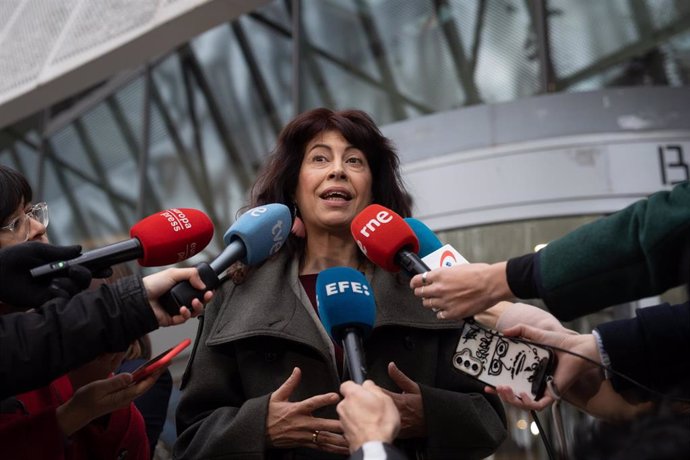 La ministra de Igualdad, Ana Redondo,  en la apertura del Foro Global de la Unesco contra el Racismo y la Discriminación, a 10 de diciembre de 2024, en Barcelona