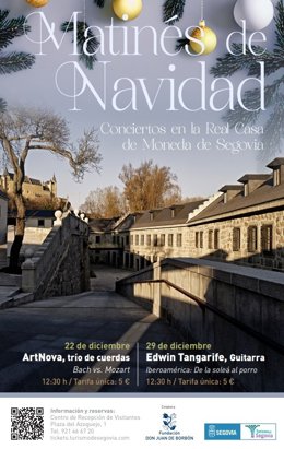 Cartel de las Matinés de Navidad,organizadas por la Fundación Don Juan de Borbón y el Área de Turismo de Segovia.