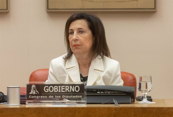 La ministra de Defensa, Margarita Robles, comparece en la Comisión de Defensa, en el Congreso.