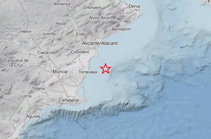 Imagen de la localización del epicentro del terremoto