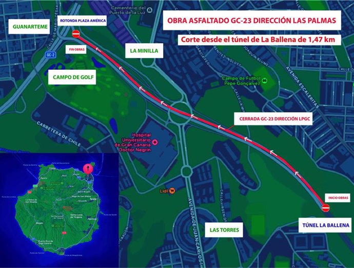 Archivo - El Cabildo de Gran Canaria comienza este domingo el asfaltado de la conexión de Plaza América con la Circunvalación