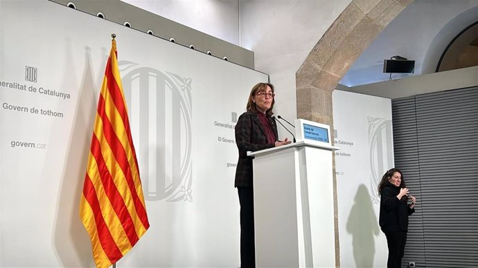 La portavoz del Govern, Sílvia Paneque, en la rueda de prensa posterior al Consell Executiu de este martes.