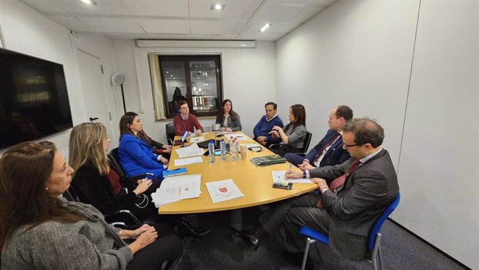 La consejera de Agua, Agricultura, Ganadería y Pesca, Sara Rubira, durante su encuentro con representantes de las organizaciones europeas COPA y COGECA