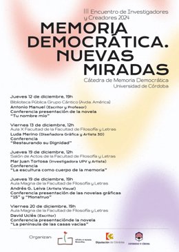 Cartel con las actividades del encuentro.