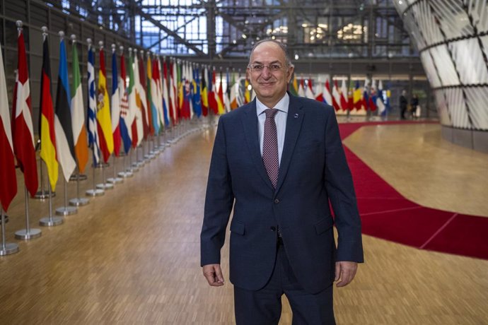 December 9, 2024, Brussels, Bxl, Belgium: Costas Kadis , EU Commissioner for Fisheries and Oceans  speaks to the media upon arrival at the EU Agriculture and Fisheries Council meeting  in Brussels, Belgium on 09/12/2024 Discussions include post-2027 agric