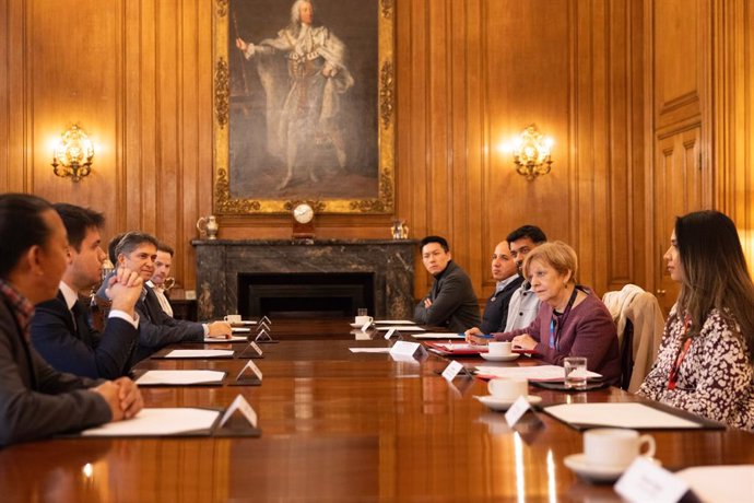 4/11/2024. London, United Kingdom. Baroness Jones, Parliamentary Under-Secretary Of State At The Department For Science, Innovation And Technology And The Department For Business And Trade Hosts A Business Roundtable In 10 Downing Street. Picture By Simon