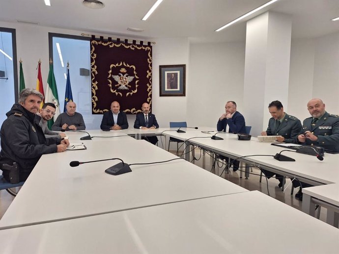 El subdelegado del Gobierno en Málaga, Javier Salas, durante la celebración de la junta local de seguridad del municipio de Alhaurín el Grande