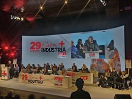 Óskar Martín durante su intervención en Málaga en la inauguración del 29 congreso de la Federación de Industria, Construcción y Agro de UGT (FICA UGT).